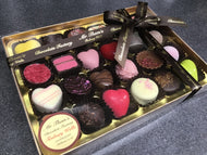 Handmade box of 24 very special Mr Thoms Valentines chocolates.